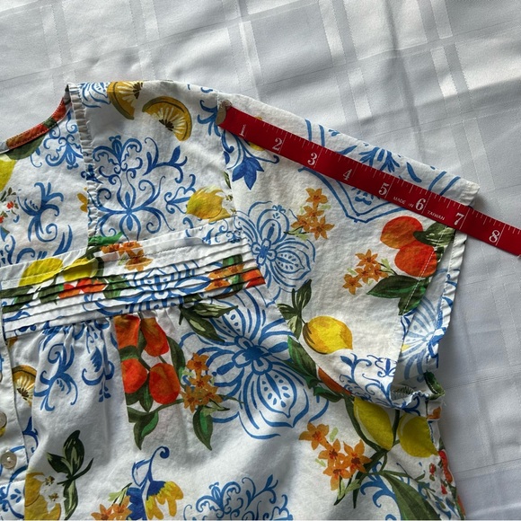 Johnny Was Lemon & Floral Print Lightweight Cotton Short Sleeve Sleep Shirt - Picture 7 of 12